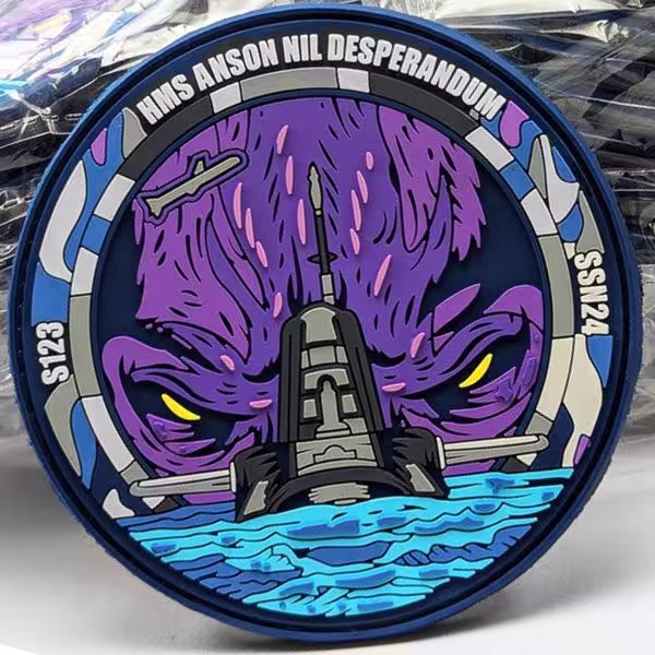 Premium 3D custom PVC patch for HMS Anson. Waterproof and tactical grade, manufactured factory-direct in Los Angeles. Ideal for naval and marine gear.